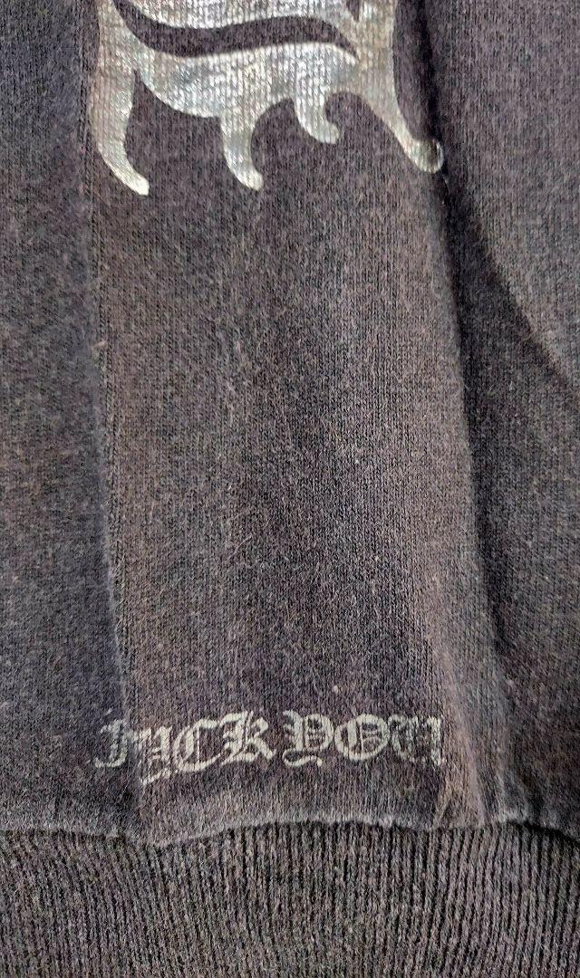 CHROME HEARTS　クロムハーツ　ロングTシャツ　黒×シルバー M