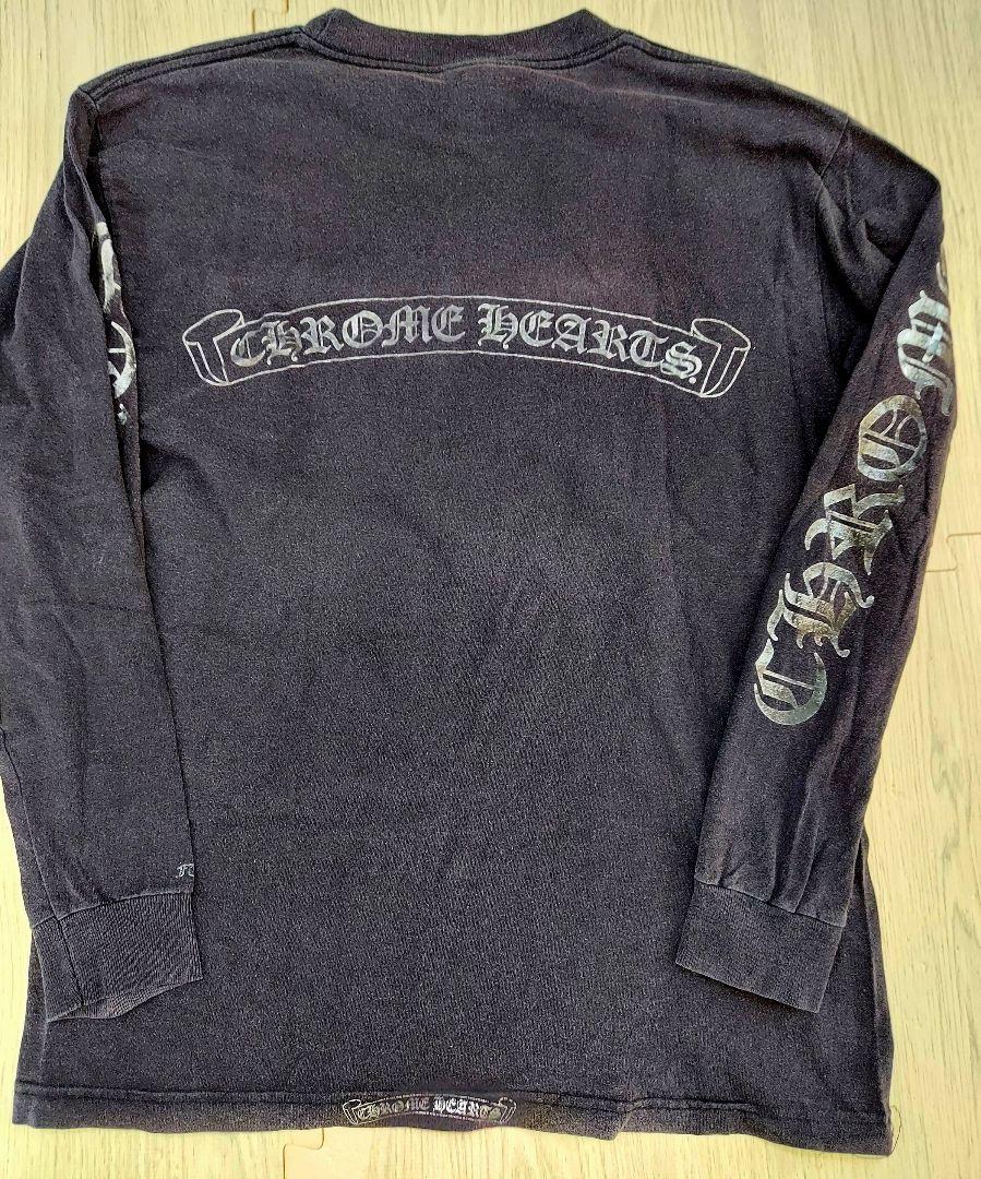 CHROME HEARTS　クロムハーツ　ロングTシャツ　黒×シルバー M