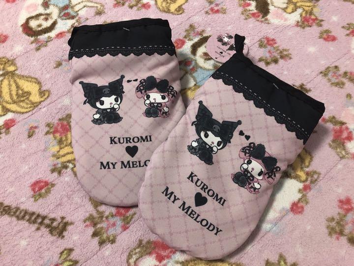 真夜中のメロクロ 鍋つかみ ミトン マイメロディ クロミ ピンク