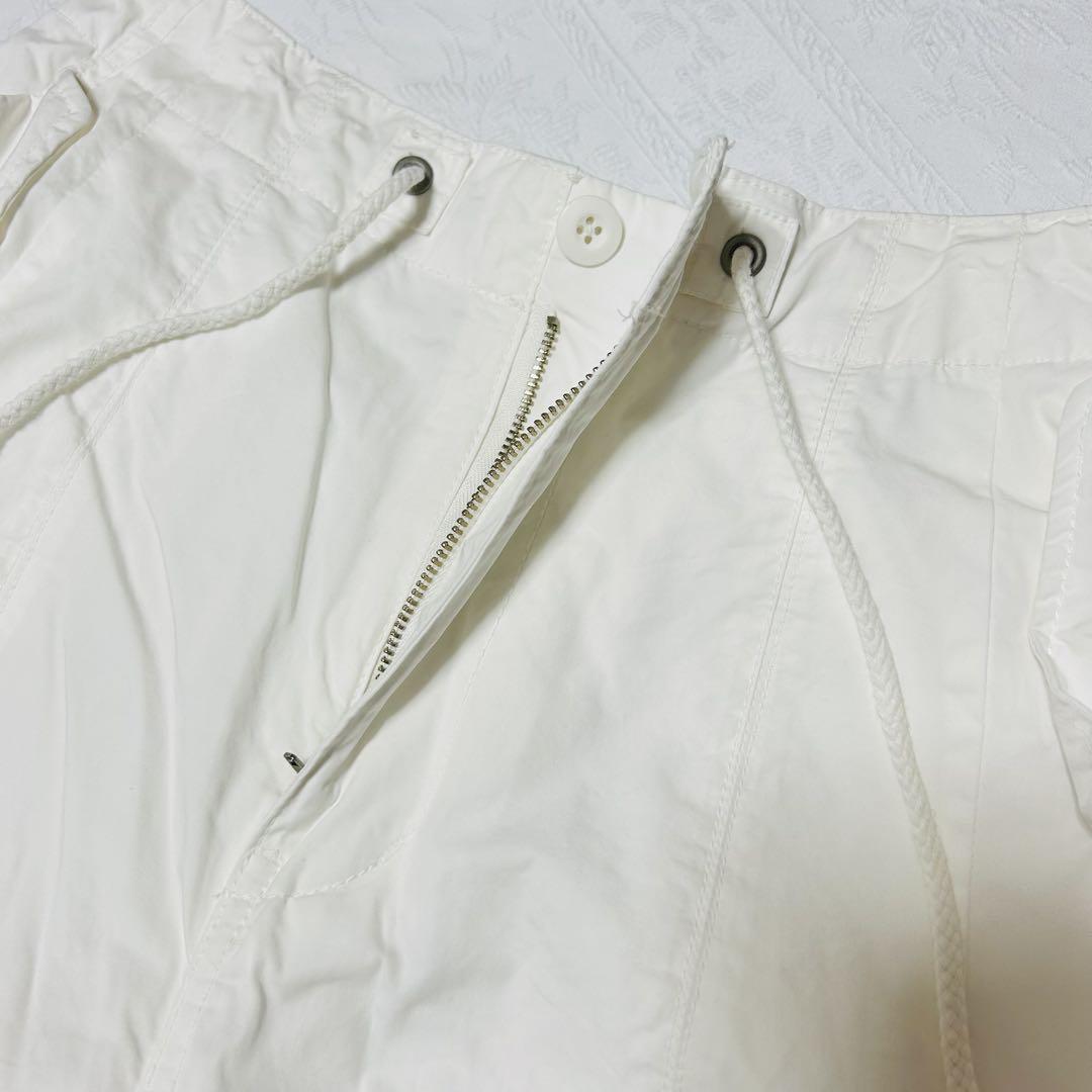 美品 Ungrid ミリタリールーズパンツ ワイド ゆったり オフホワイト Ungridアングリッド ミリタリールーズパンツ/カーゴパンツ