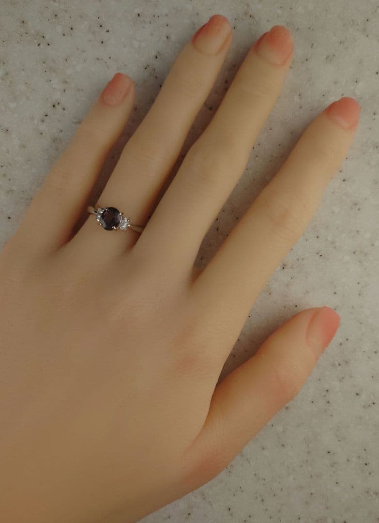 Ptノーヒートサファイア　ダイヤモンドリング　プラチナ　ダイヤ