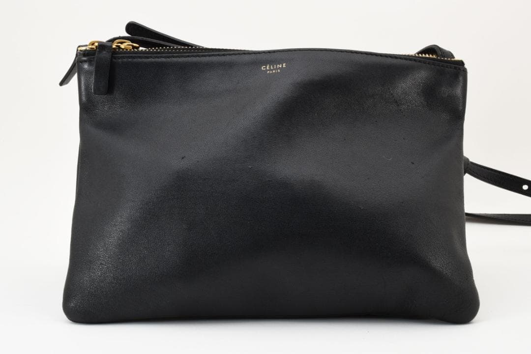 【美品】CELINE セリーヌ トリオラージ ショルダーバッグ 黒