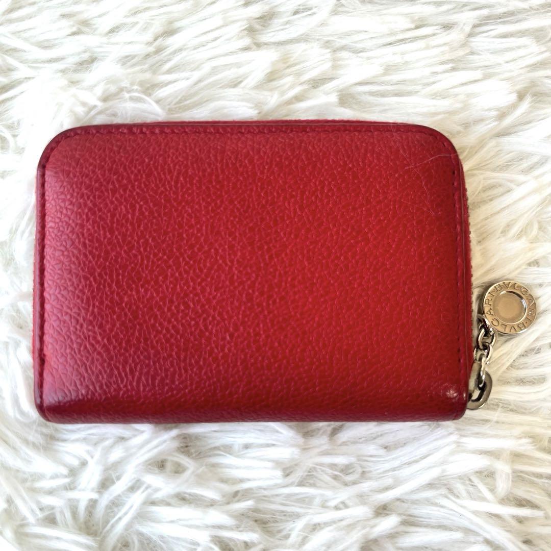 BVLGARI カードケース　コインケース レザーチャーム　ジップ　ファスナー