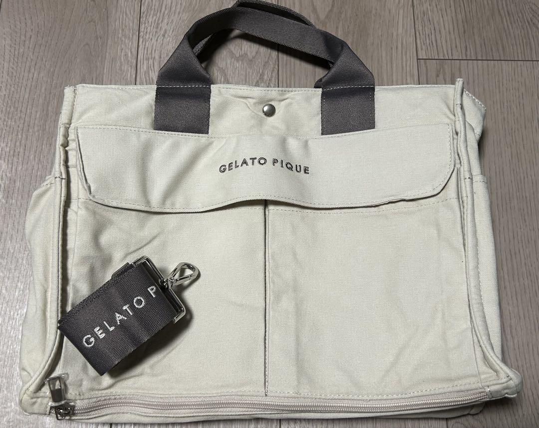 GELATO PIQUE 《ONLINE限定2wayスクエアママバッグ ベージュ
