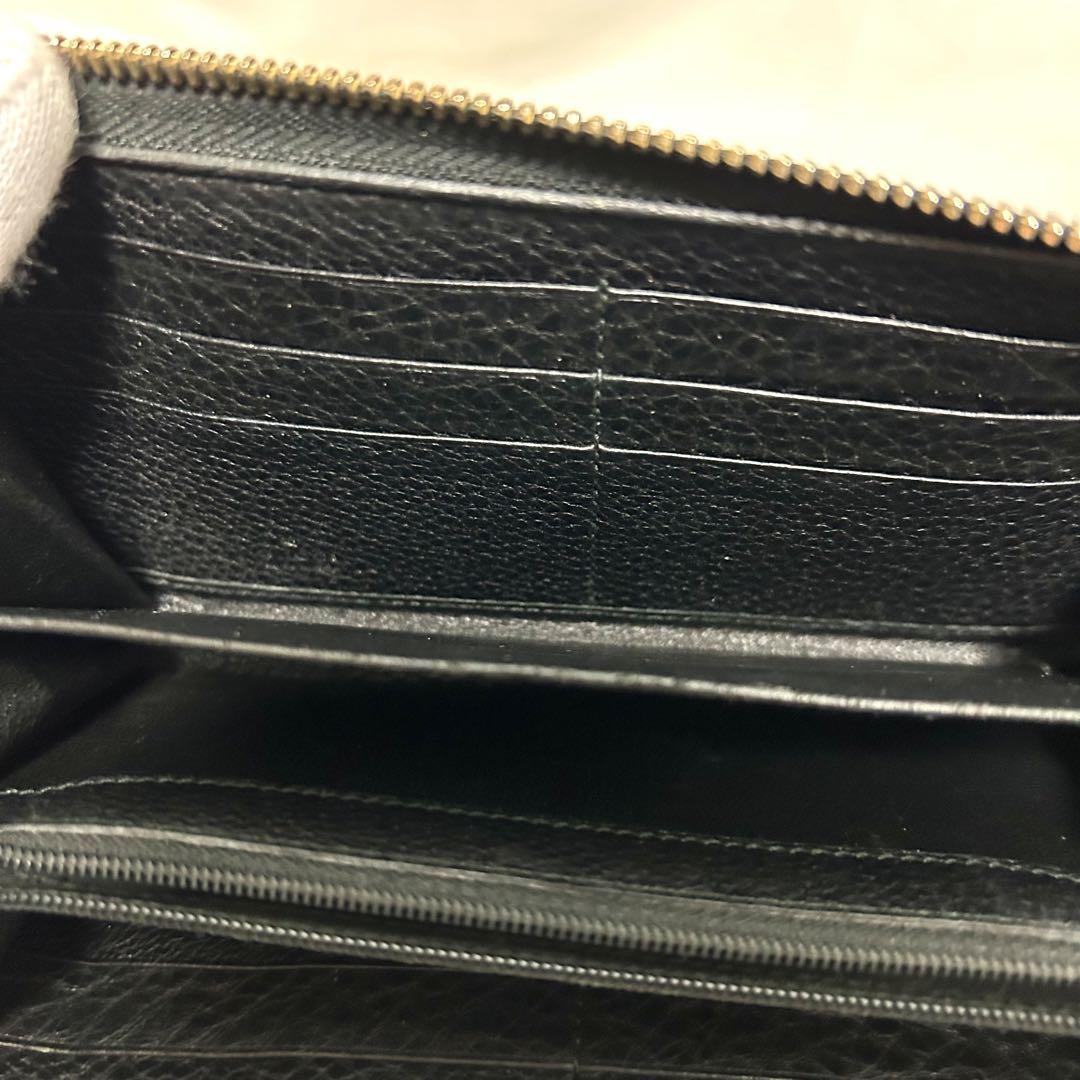 GUCCI グッチ　シボ革　レザー　ラウンドファスナー　ソーホー　GG 長財布