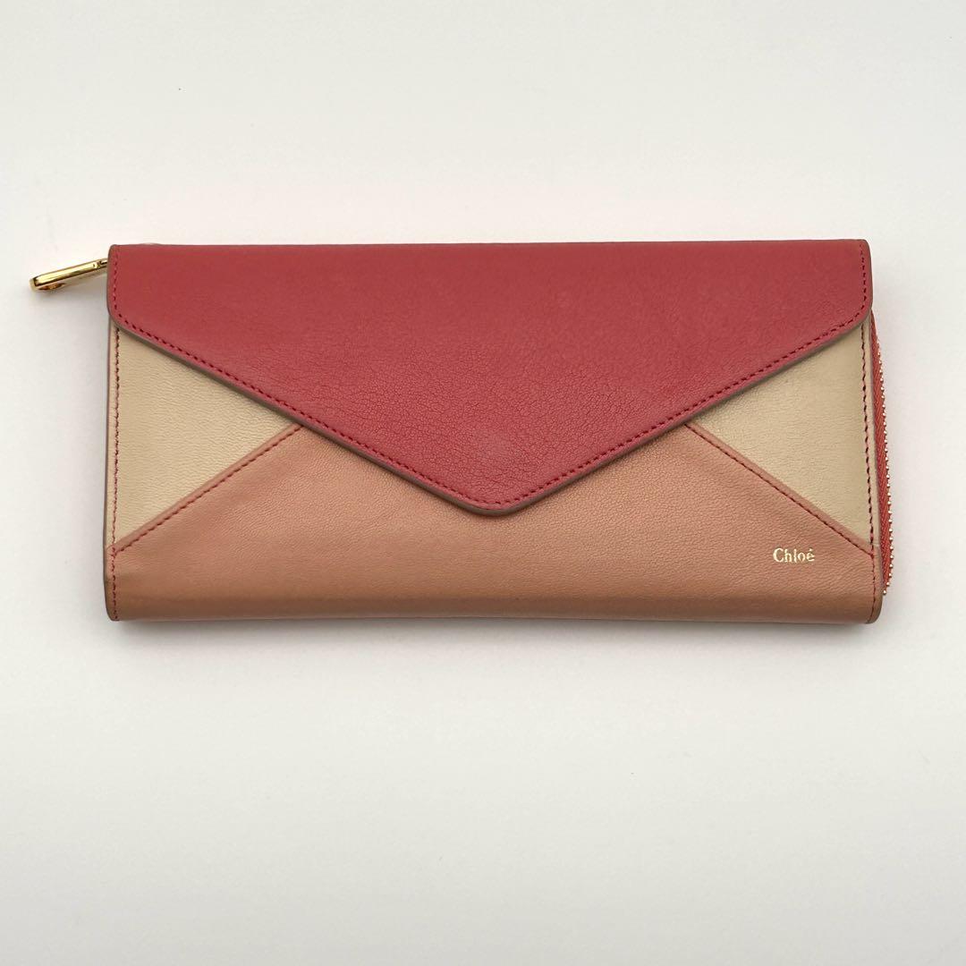 Chloé 長財布 ピンク Chloe クロエ 財布 ピンク バイカラー 長財布 - メルカリ