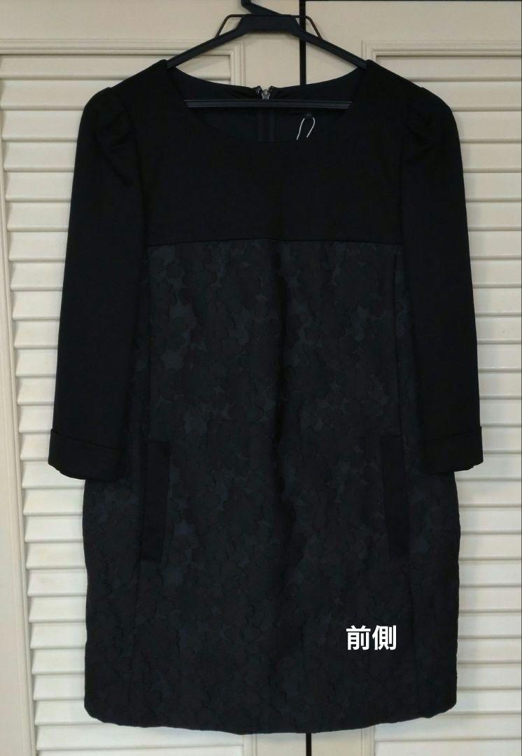 新品 タグ付 ひざ丈ワンピース チュニック ブラック 卒業式 新品 タグ付 ひざ丈ワンピース チュニック ブラック 卒業式