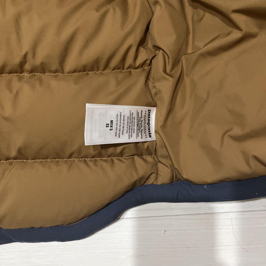 patagonia ダウンベスト XS ブラウン/ネイビー