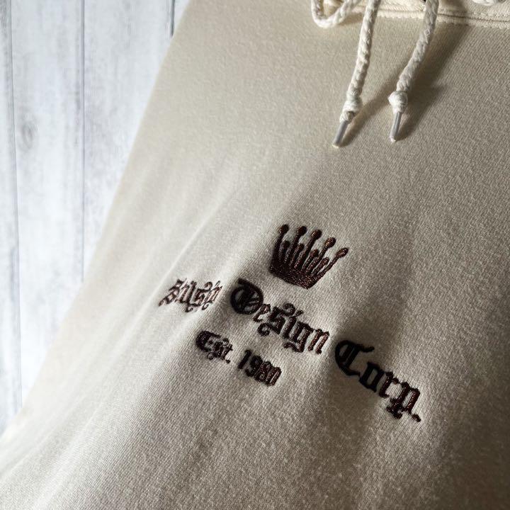 L】ステューシー 刺繍 クラウンロゴ スウェット パーカー