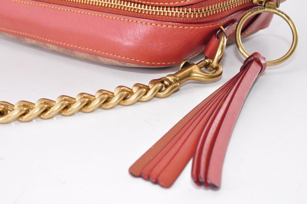 美品 COACH コーチ 31208 シグネチャー チェーン カメラバッグ