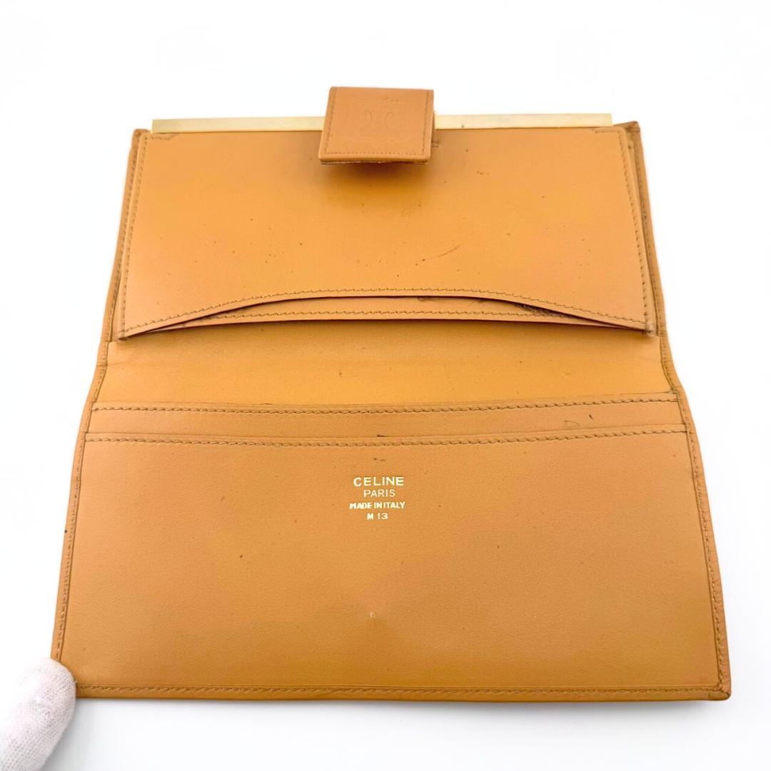 セリーヌ マカダム 長財布 がま口 PVC レザー