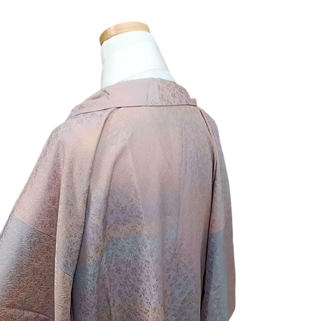 1360 華 道中着 紫 ロング丈 グラデーション