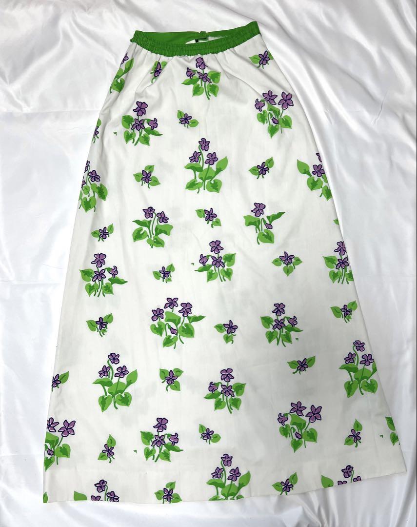 vintage flower long skirt