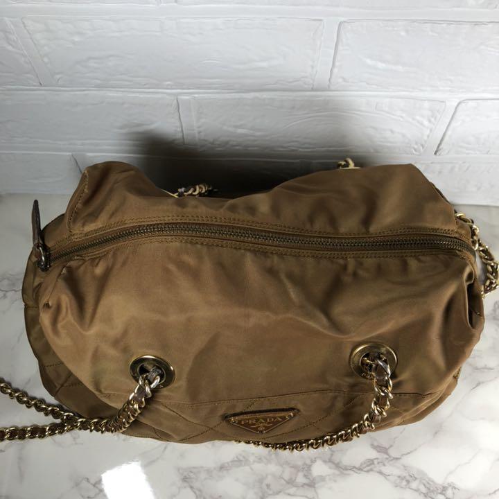 SALE 美品 プラダ ショルダーバッグ チェーン ナイロン オレンジ キルティング WOKP8-m13903750121 豊富な特価