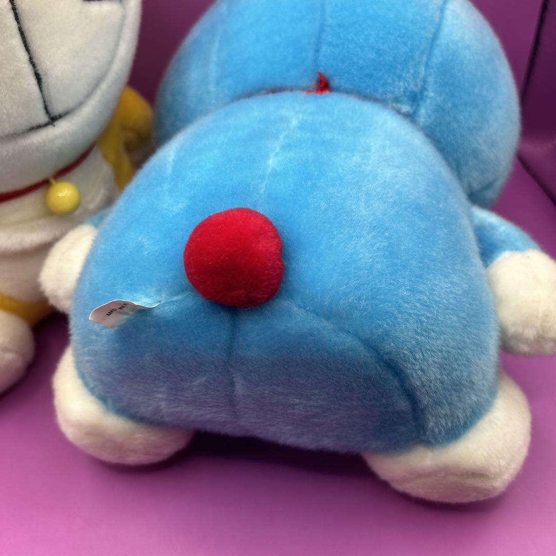 レトロ ドラえもん 大きなぬいぐるみ2体 黄色 耳付きドラえもん