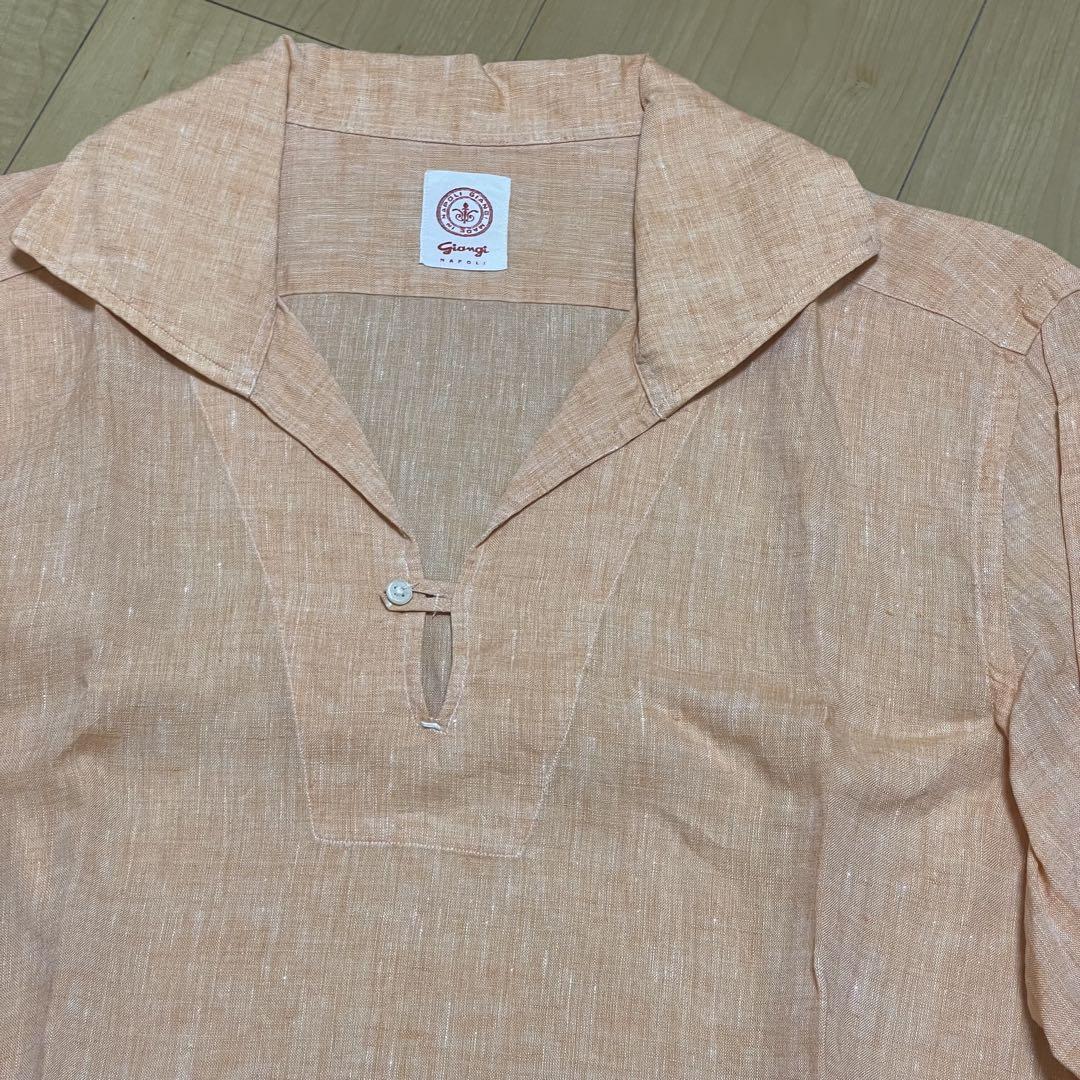 ジャンジ giangi napoli リネン カプリシャツ XL