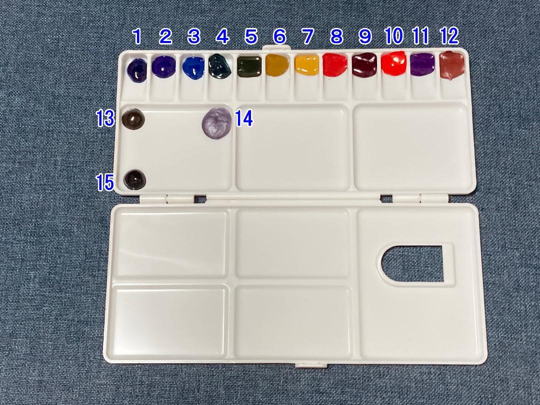 透明水彩絵の具 おすそわけパレット 在庫処分 匿名配送 Amazon | 35点セット 透明水彩絵の具 24色 10本ブラシ&1個