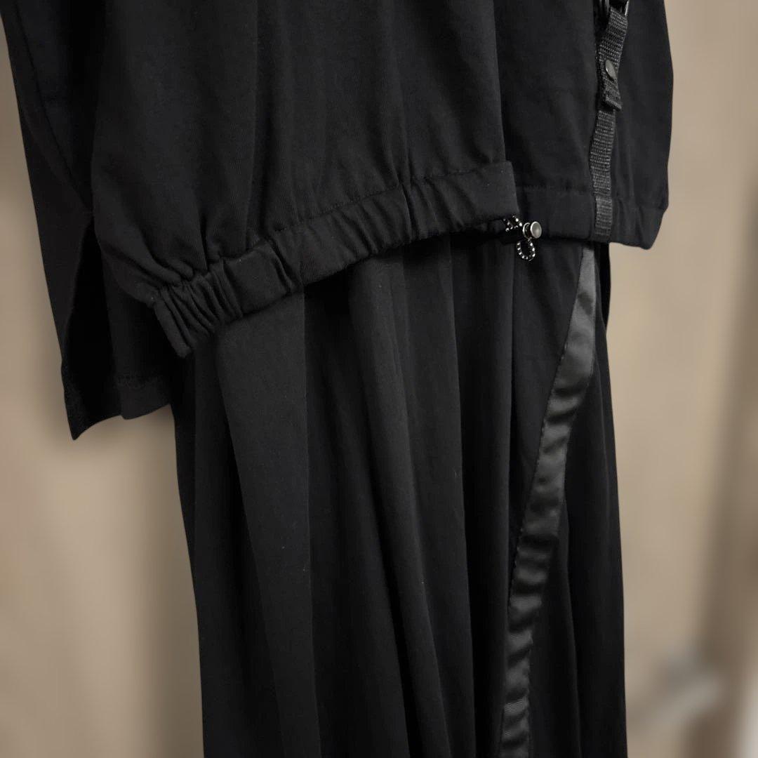 美品 LASUDブラック カットソーワンピース 半袖