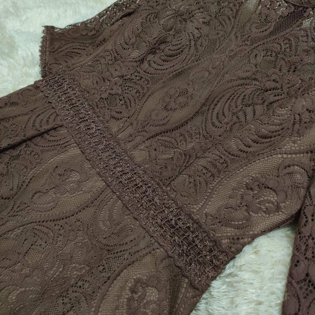 ◆新品タグ無し◆ハイネック パネル刺繍レース ドレス ニアナM