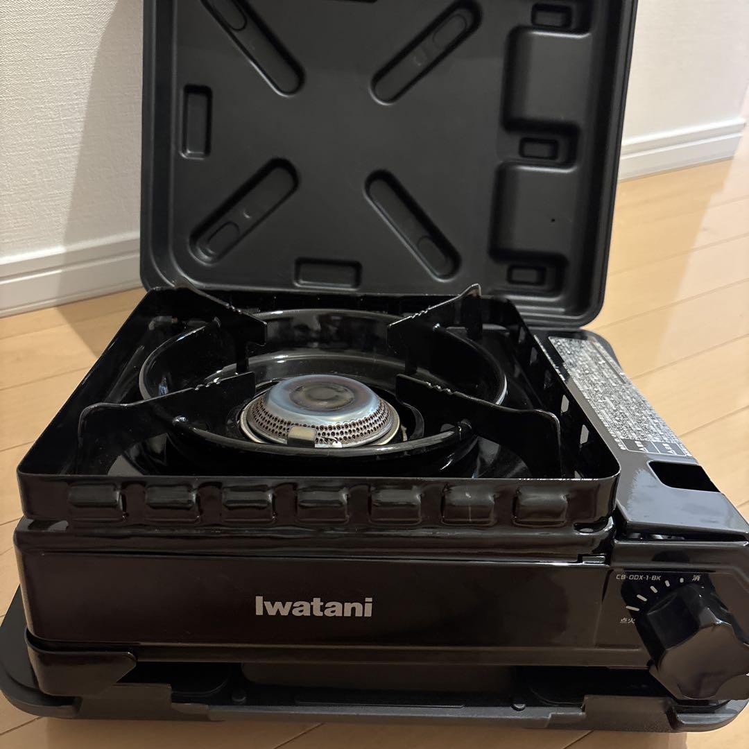 Iwatan アウトドアカセットコンロ　タフまる　ブラック　ケース付