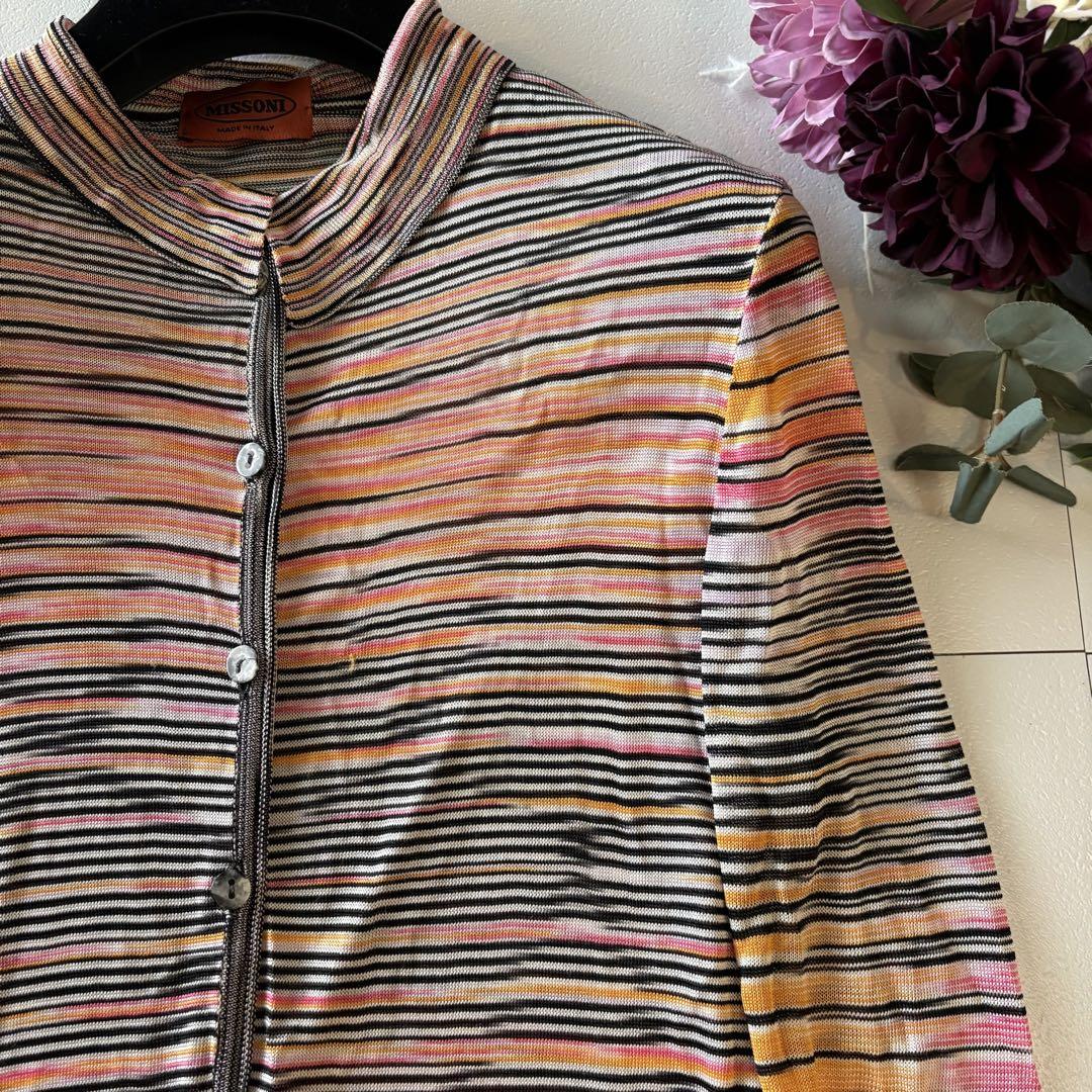 MISSONI ボーダー襟付き　長袖ニット　ピンク　黒 MISSONI ボーダー襟付き 長袖ニット ピンク 黒 - メルカリ