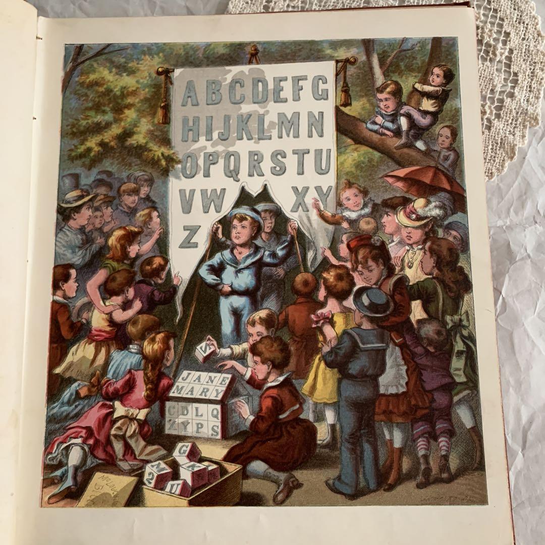 稀少1880年アンティーク洋書 ビクトリアン古書 絵本 児童書