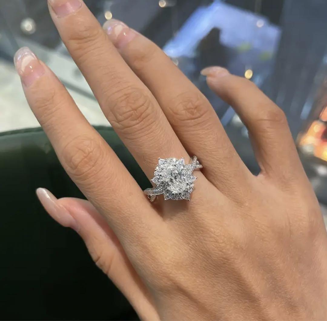 人気特価 輝きの最高峰】モアサナイト2ct×S925リング・指輪 アクセサリー