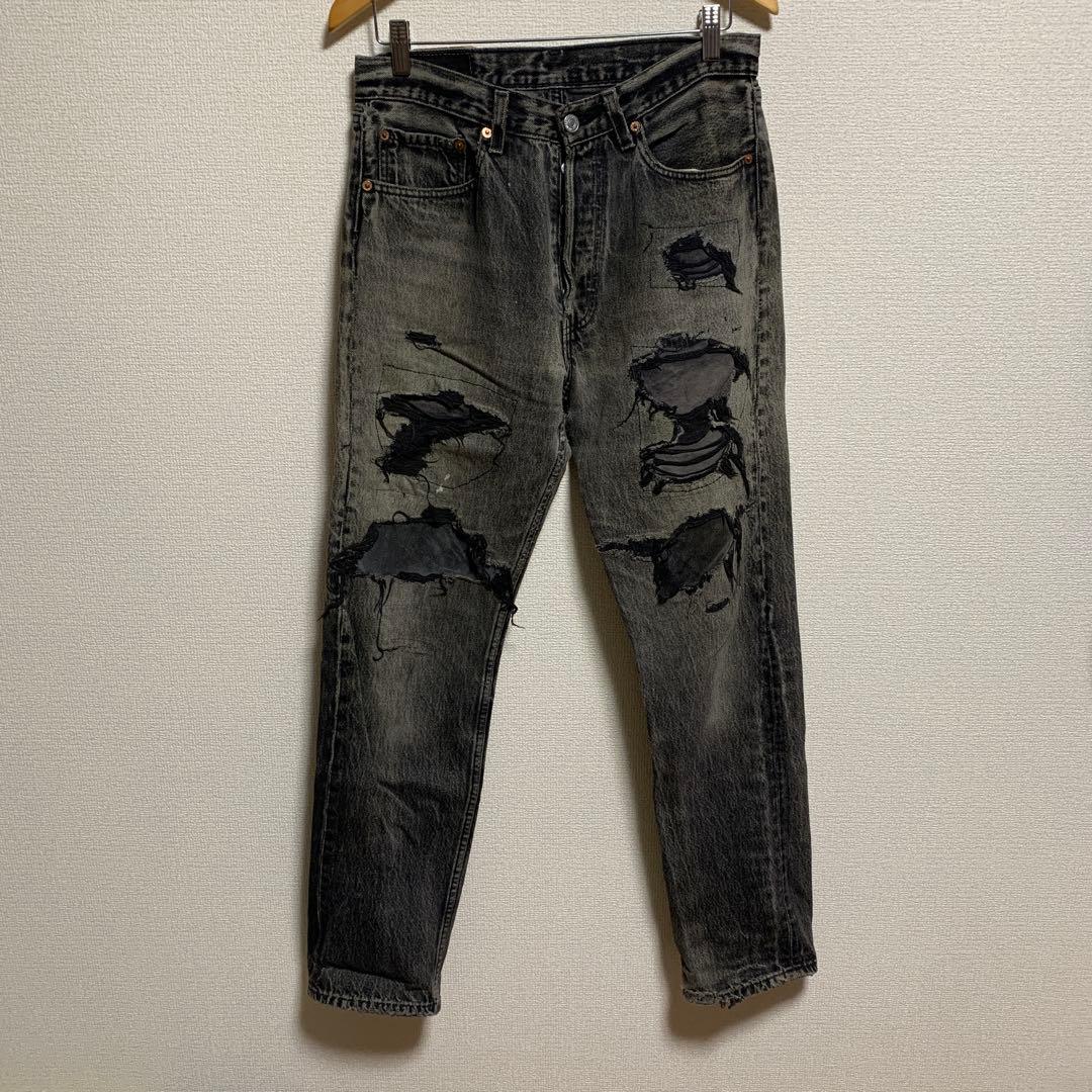 Levis ヴィンテージ リーバイス デニム 501 ブラック 霜降りデニムM Levi s