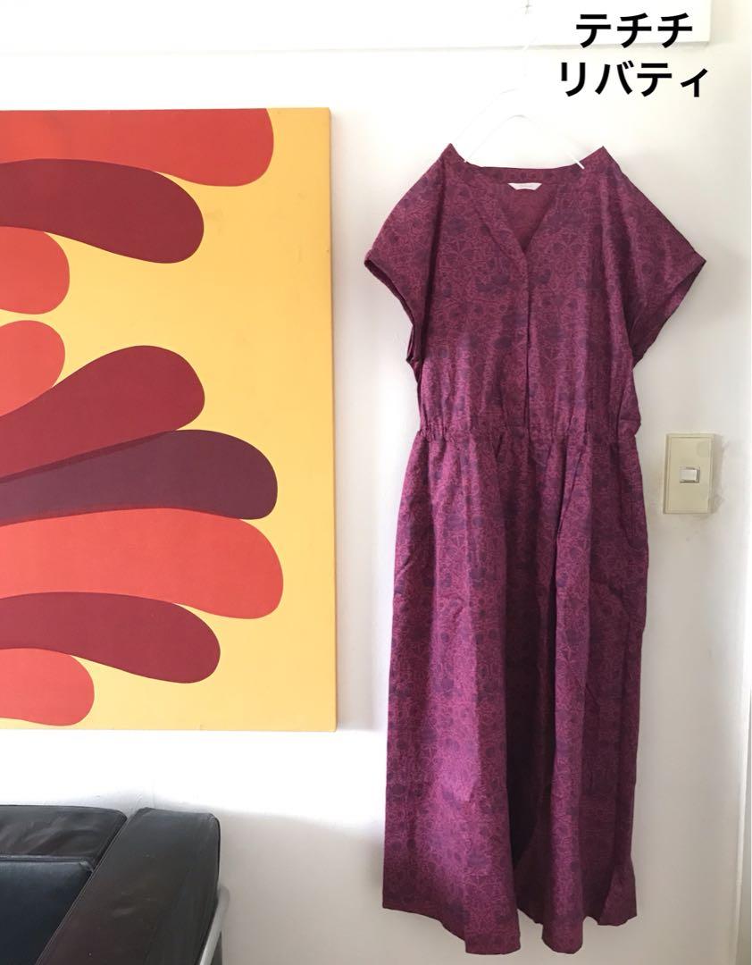 美品！テチチ リバティ ウォールペーパーフラワー柄 ワンピース
