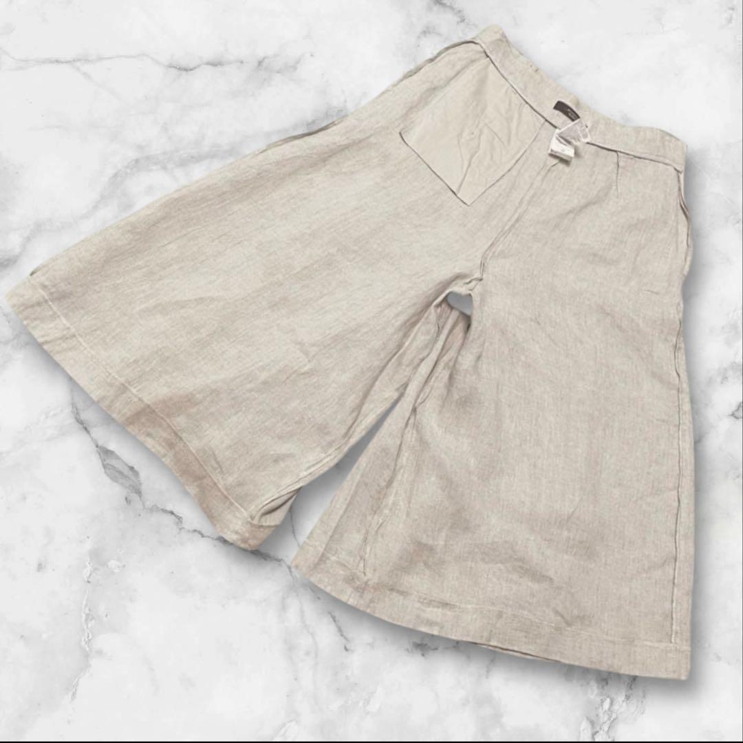 WEEKEND MaxMara 麻　リネン100% ガウチョパンツ　プリーツ