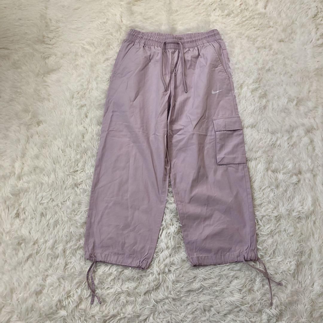 美品　NIKE ナイキ　カーゴパンツ　ウエストゴム　綿100% ラベンダーL