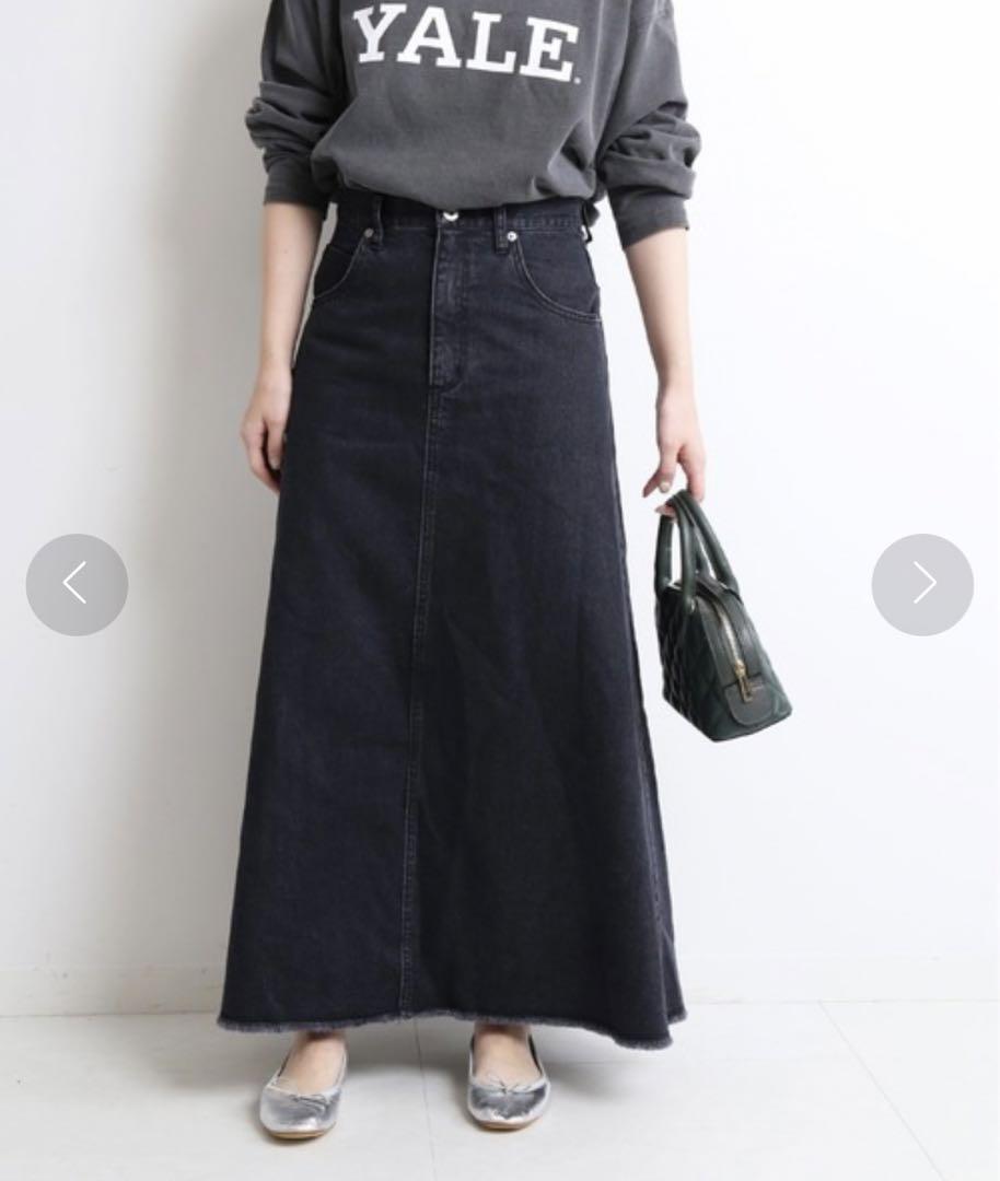 SLOBE IENA LE DENIM フレアーカットオフスカート
