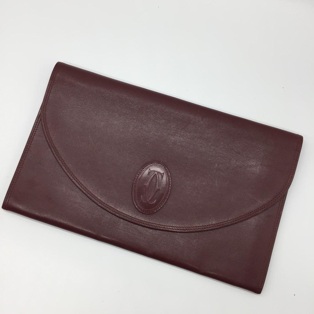 Cartier カルティエ クラッチバッグ セカンドバッグ ボルドー 赤色