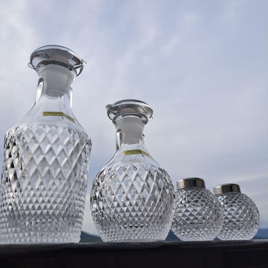 ※昭和レトロ【KAMEI GLASS　カメイガラス　卓上調味料セット】未使用品