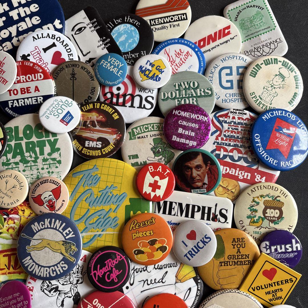 US VINTAGE ／ JUNK缶バッジ100個