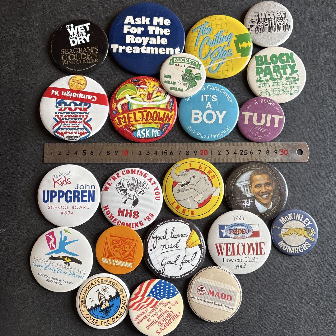 US VINTAGE ／ JUNK缶バッジ100個