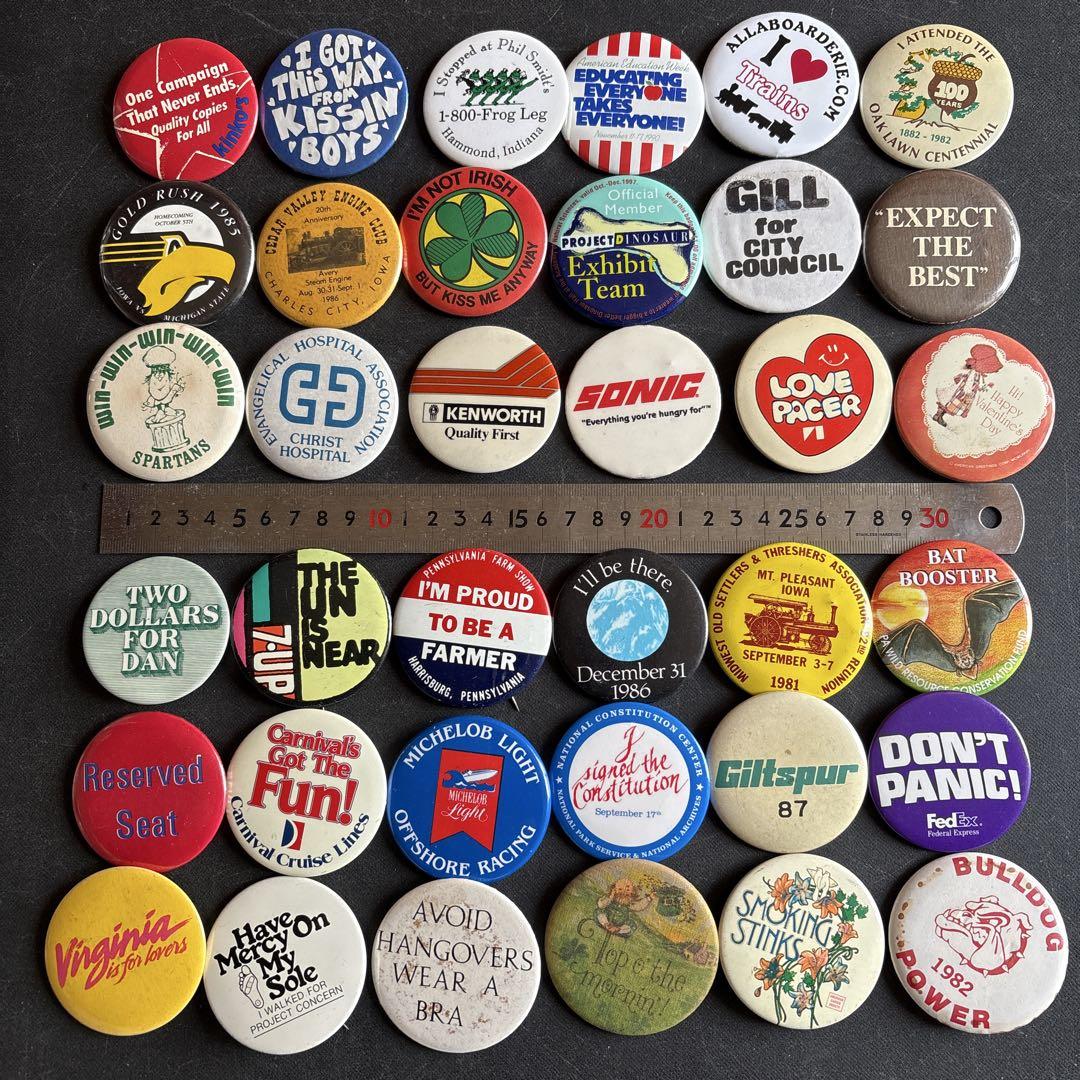 US VINTAGE ／ JUNK缶バッジ100個