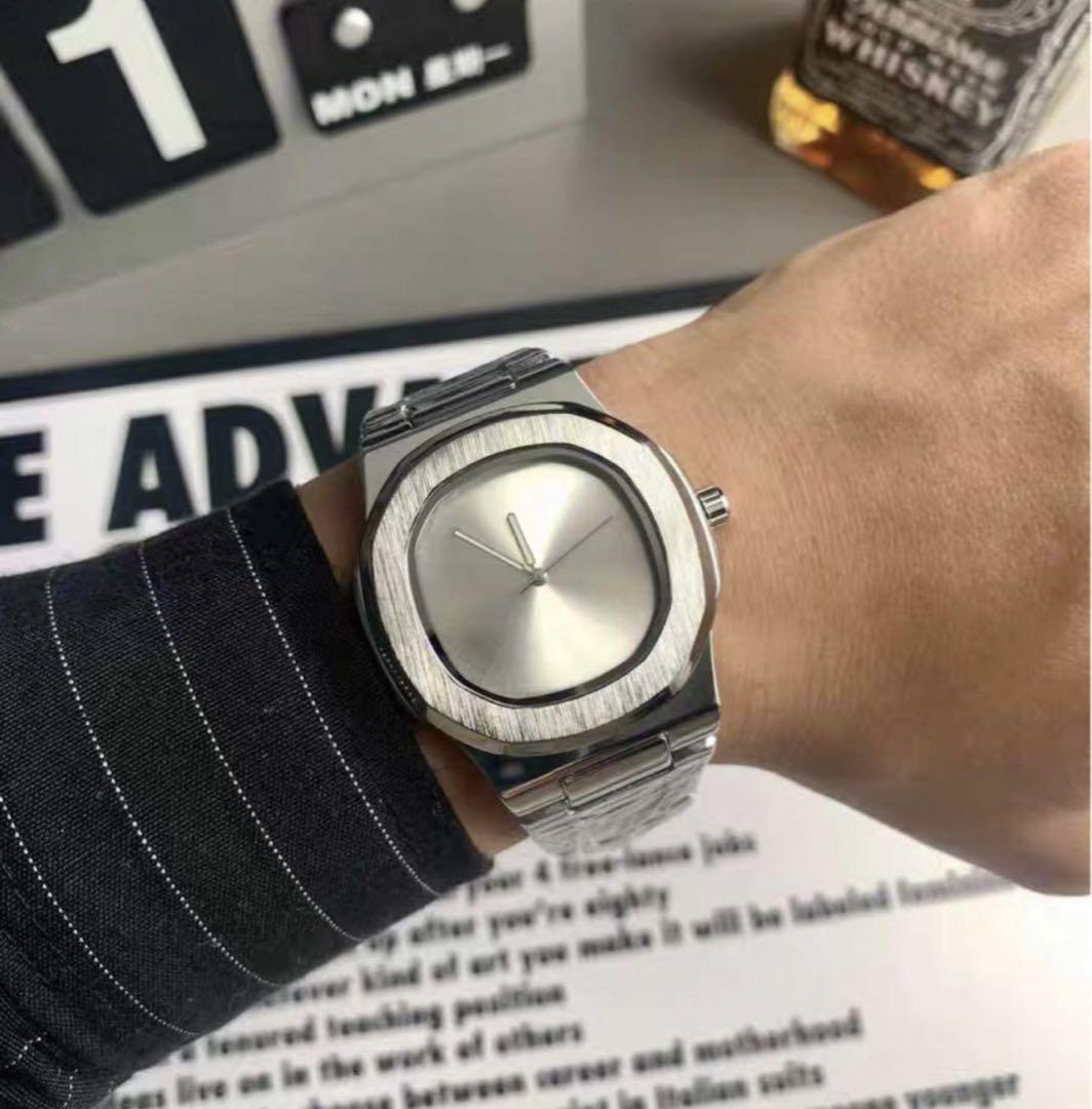 時計 Time less steel square watch y2k opium