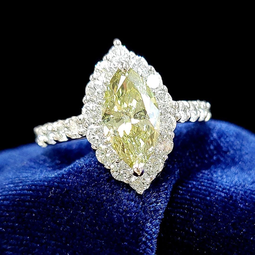 超希少！ 地球の奇跡！ カメレオン 1.1ct ダイヤモンド プラチナ リング