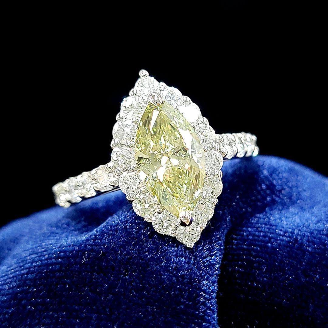 超希少！ 地球の奇跡！ カメレオン 1.1ct ダイヤモンド プラチナ リング
