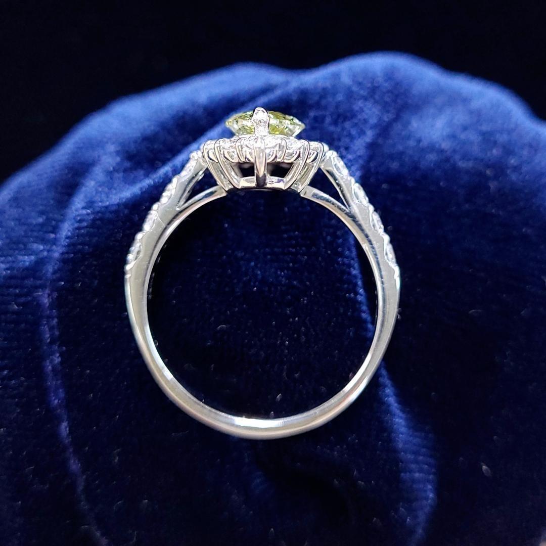 超希少！ 地球の奇跡！ カメレオン 1.1ct ダイヤモンド プラチナ リング
