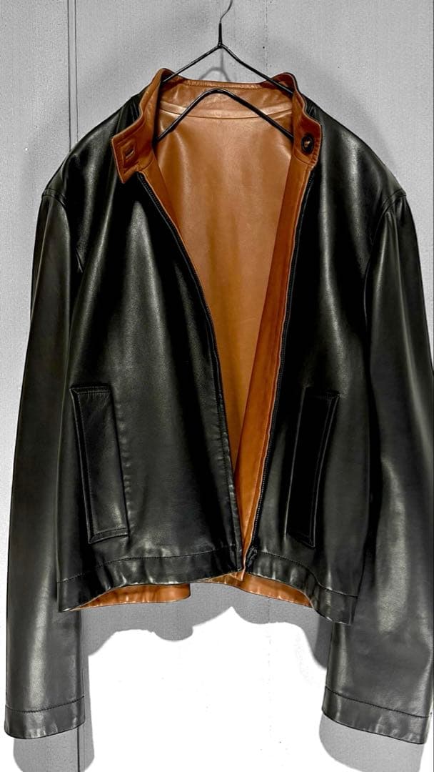 超極上/エルメス/マルジェラ期/ラムスキン/リバーシブルジャケット/40