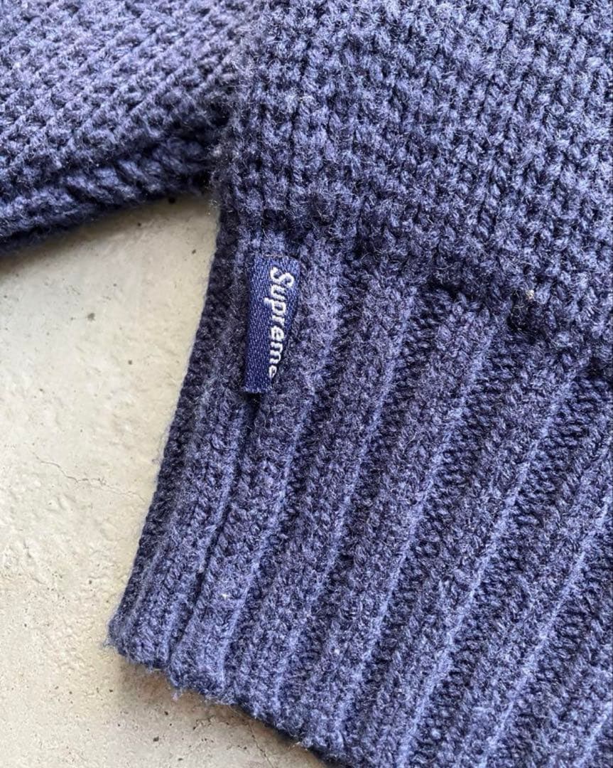 Supreme Chest Stripe Sweater セーター　ネイビー