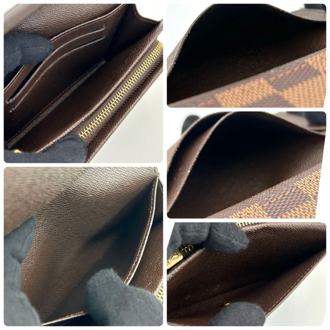 美品✨　ルイヴィトン ダミエ 二つ折り財布 トレゾール レディース N61736