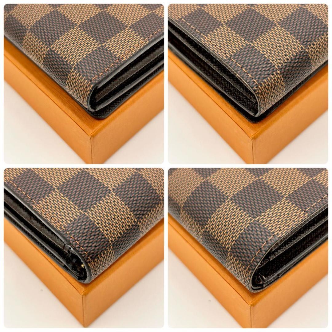美品✨　ルイヴィトン ダミエ 二つ折り財布 トレゾール レディース N61736