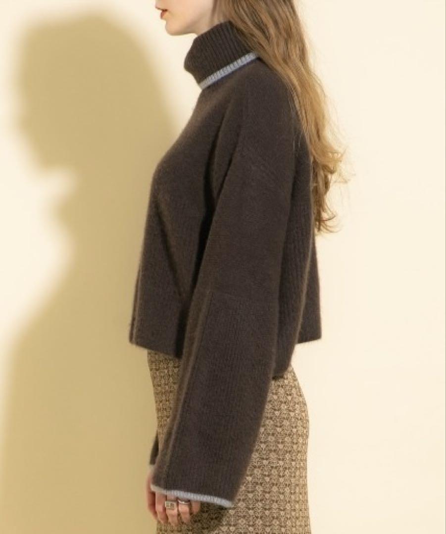 美品 カシミヤハイネックミックスリブニット PUBLIC TOKYO (3185