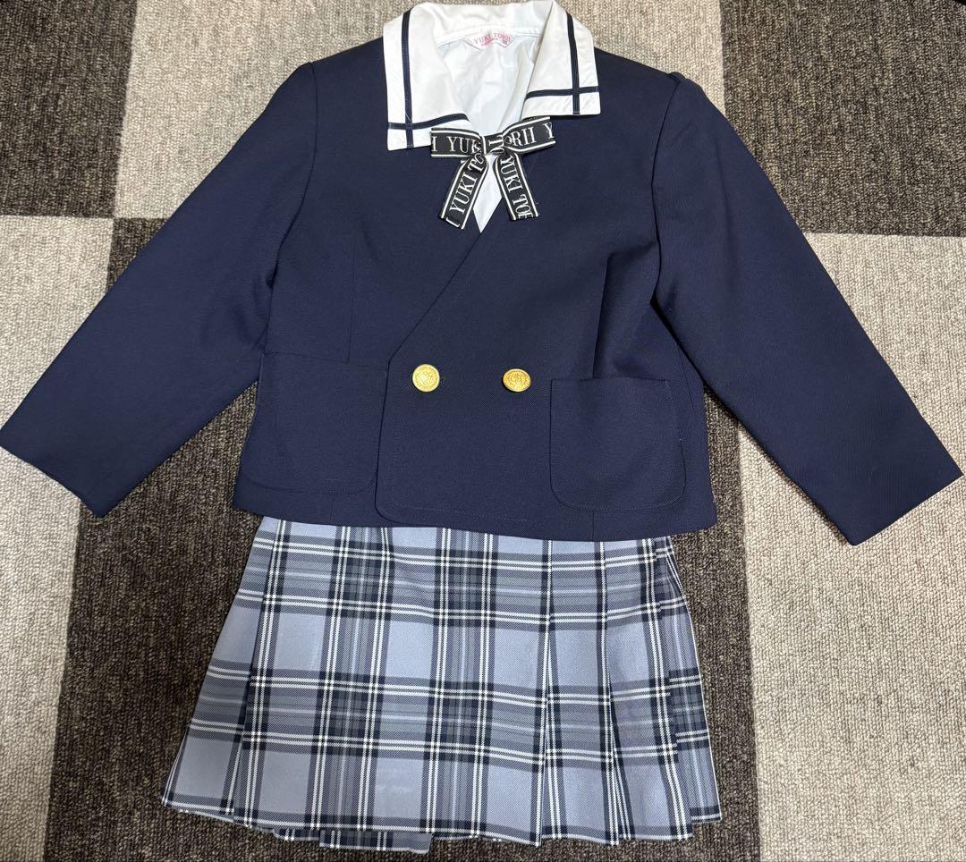 トリイユキ　幼稚園ブレザー・スカート・リボン３点セット　極美品