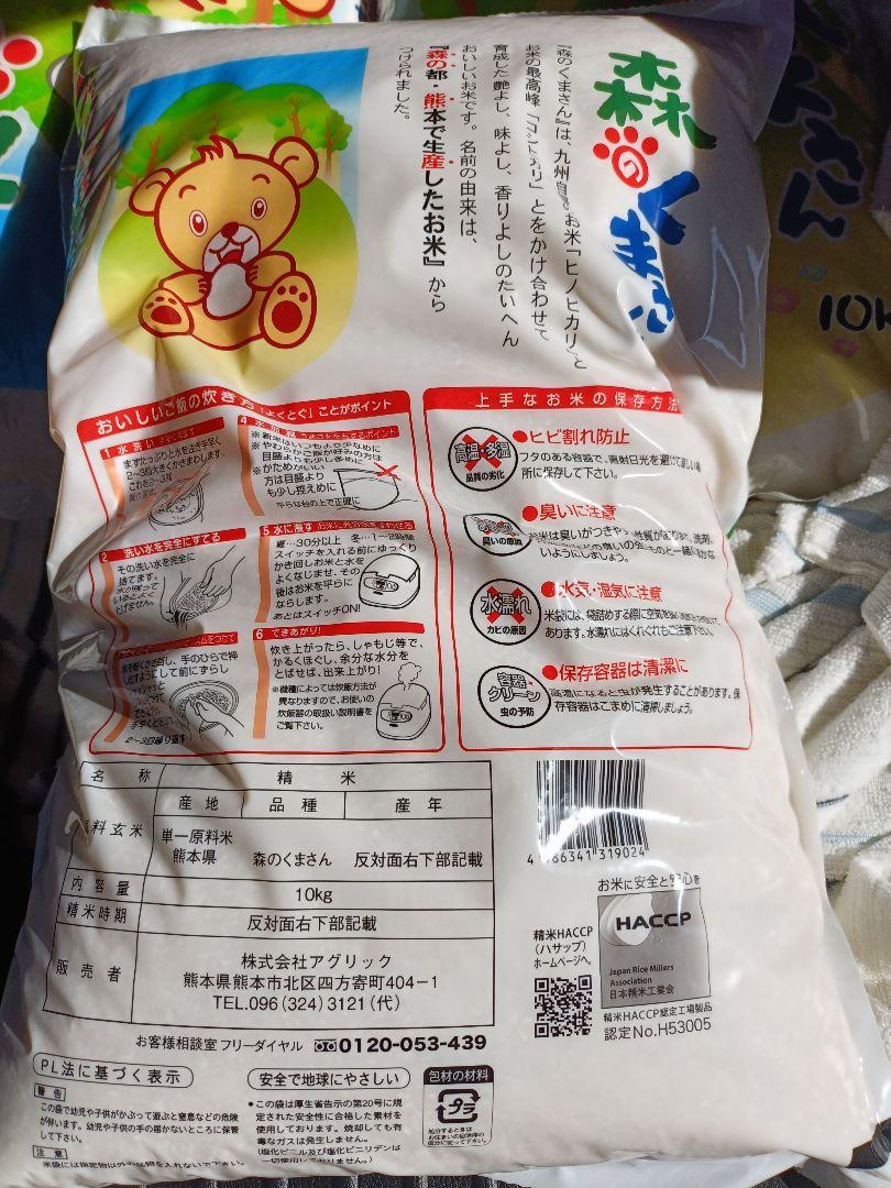 米 白米 精米 10kg 熊本産 令和6年 森のくまさん