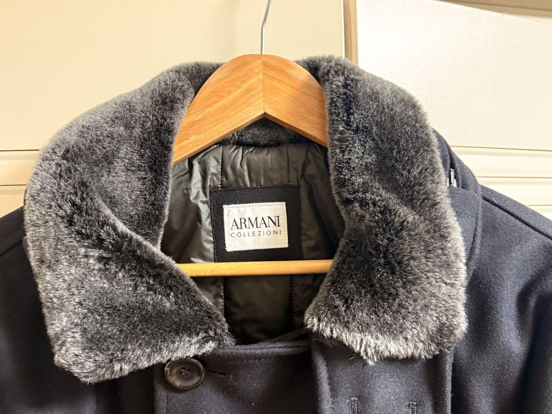 ARMANI COLLEZIONI 撥水ネイビー ピーコート