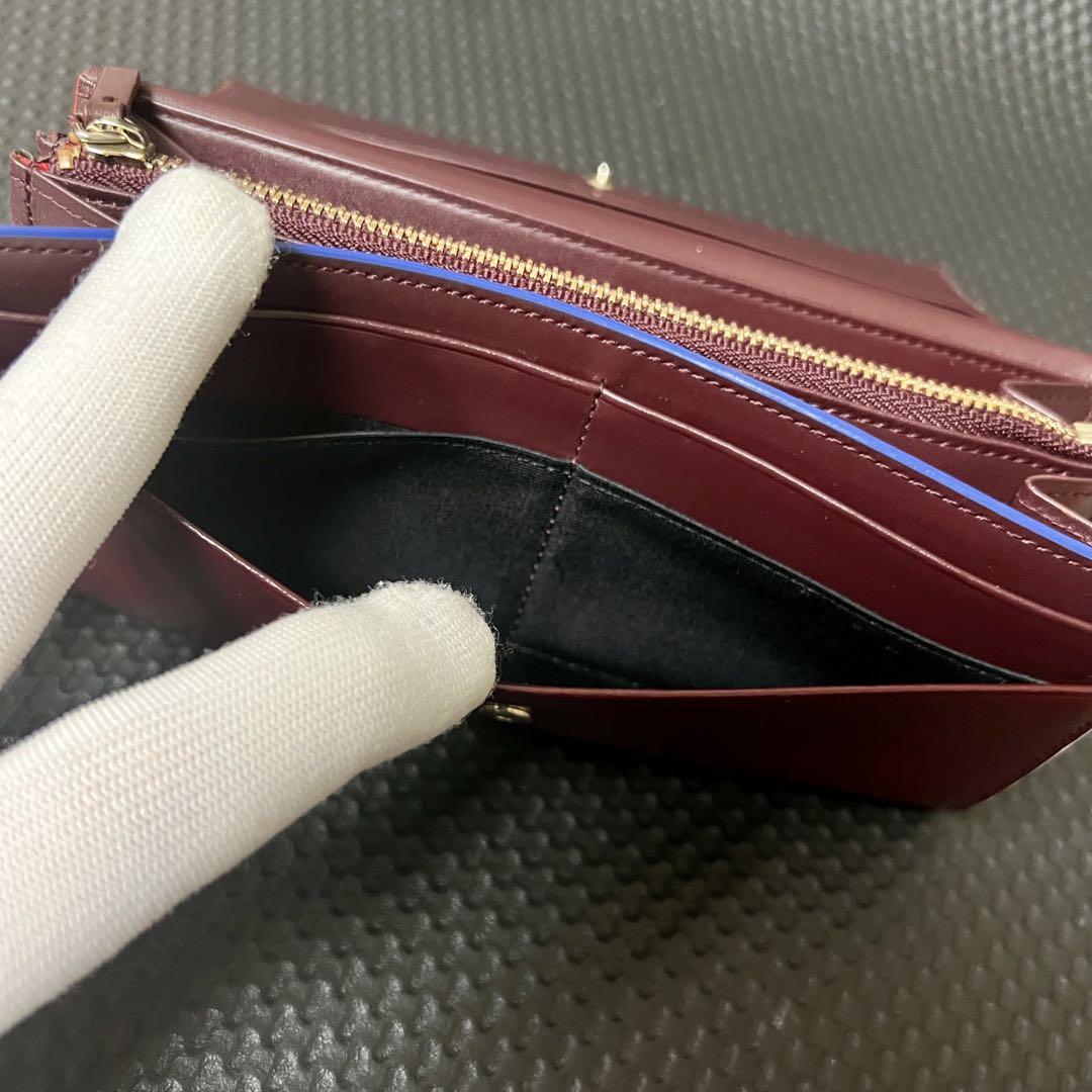 【美品】ポールスミス/Paul Smith かぶせ長財布 カラードエッジ